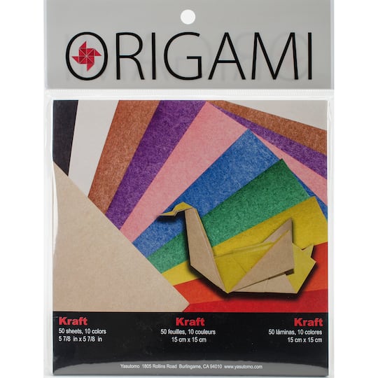 Yasutomo Fold&#x27; Ems&#xAE; 5.875&#x22; Bright Double-Sided Origami Kraft Paper, 50 Sheets